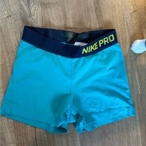 Nike Pro Women's Teal Compression Shorts (Spandex)